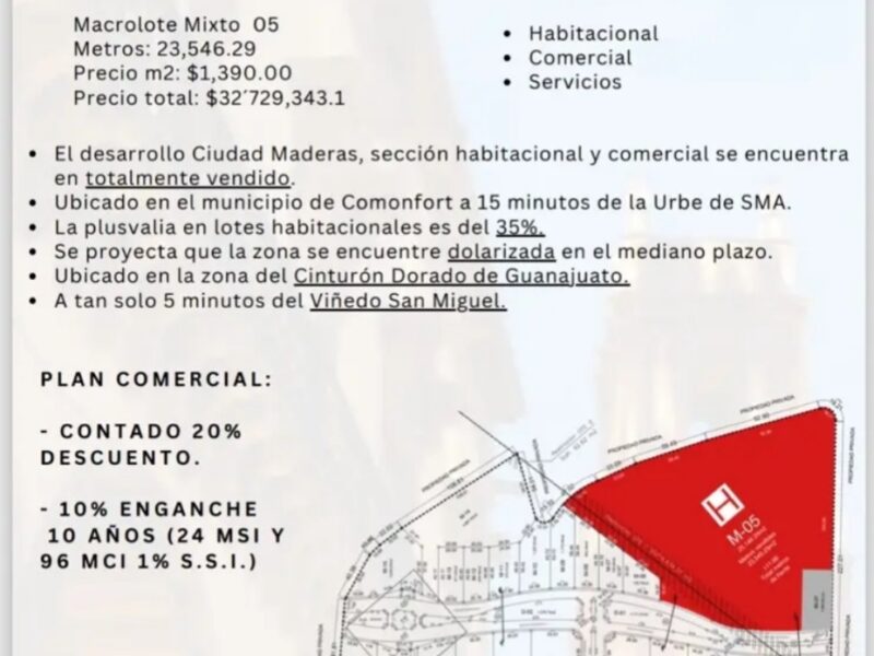 EXTRAORDINARIO MACROLOTE USO MIXTO